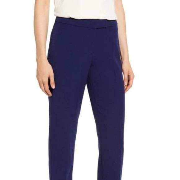 Anne Klein Bowie Crepe Pants Distant Mountain, Size 4 - Picture 3 of 4